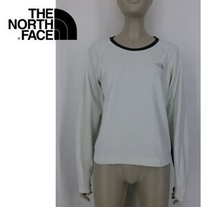 The North Face White Long Sleeve with Black Crew Neckline Top